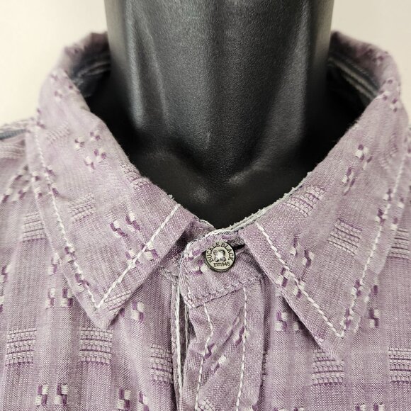 Buckle Black Mens XXL Athletic Fit Lavender Long Sleeve Button-Up Shirt Casual - Picture 6 of 13